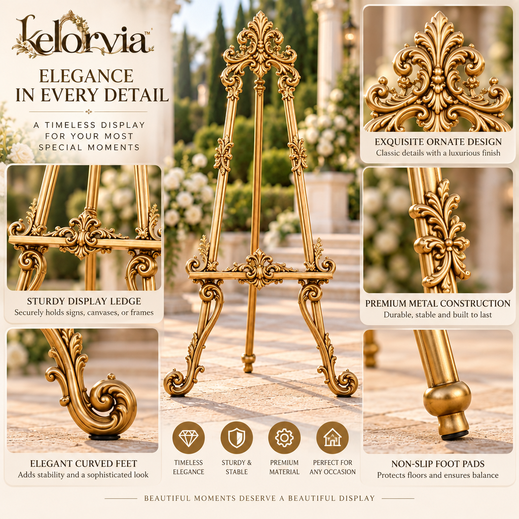 Ornate Brass Wedding Ceremony Easel — view 4