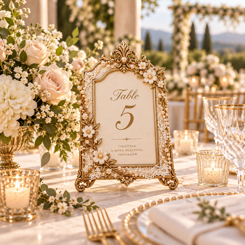 Heirloom Lace Table Number Frame — view 2