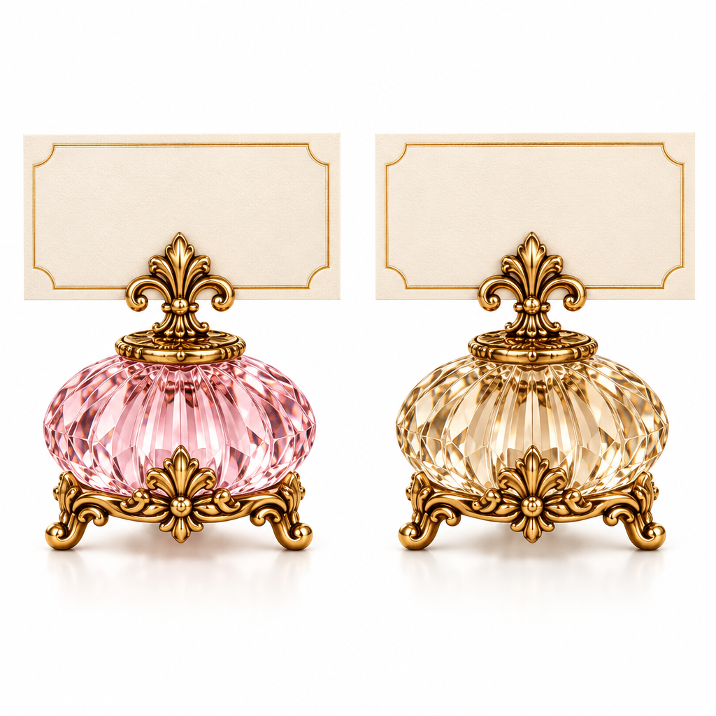 Vintage Crystal Place Card Holder Set — view 2