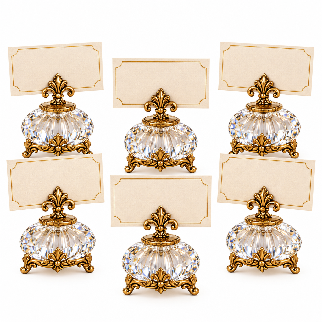 Vintage Crystal Place Card Holder Set — view 4