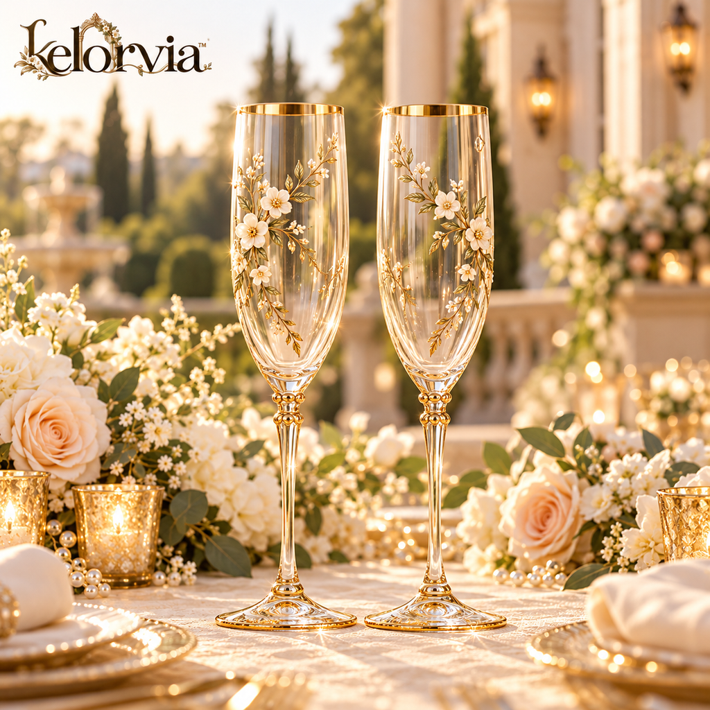 Gold Rimmed Wedding Toasting Glasses — view 1