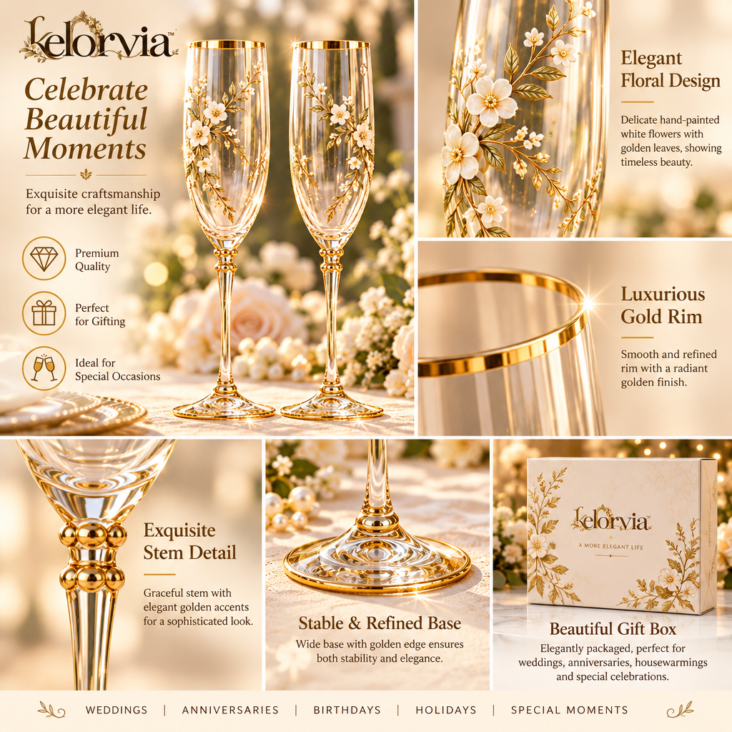 Gold Rimmed Wedding Toasting Glasses — view 2