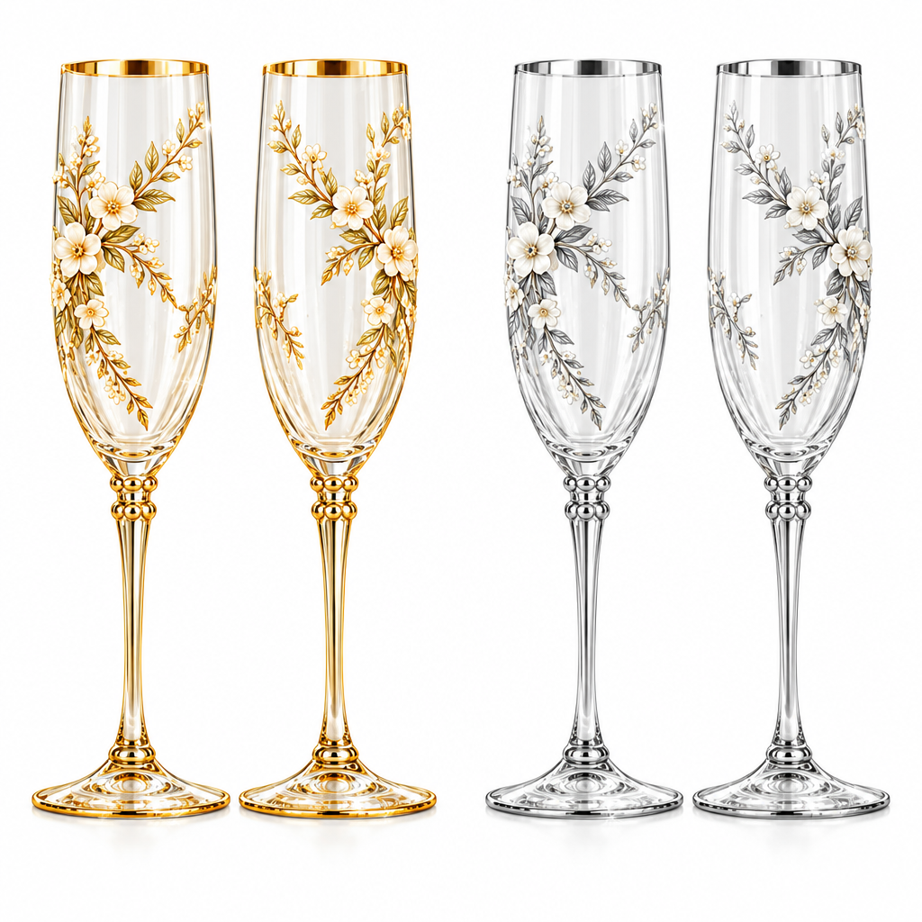 Gold Rimmed Wedding Toasting Glasses — view 3