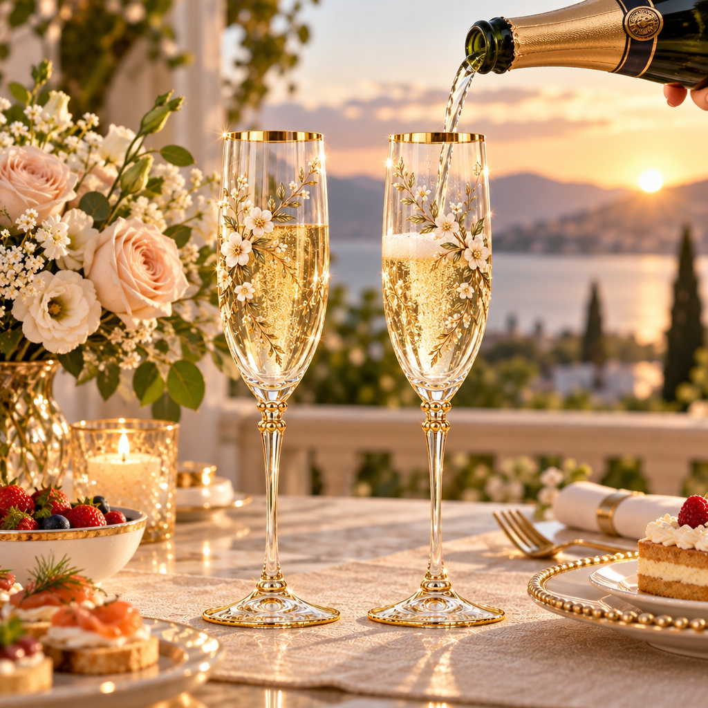 Gold Rimmed Wedding Toasting Glasses — view 4