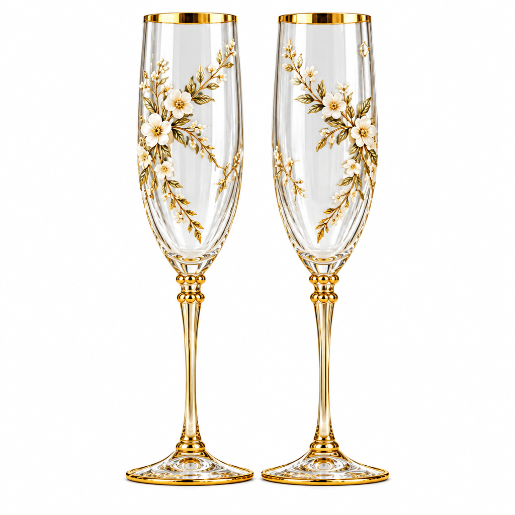 Gold Rimmed Wedding Toasting Glasses — view 5
