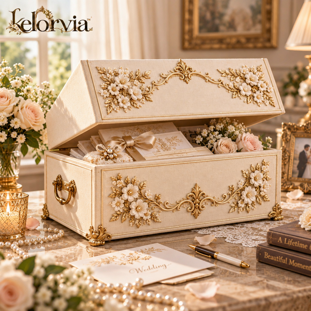 Linen Wedding Memory Chest — view 3