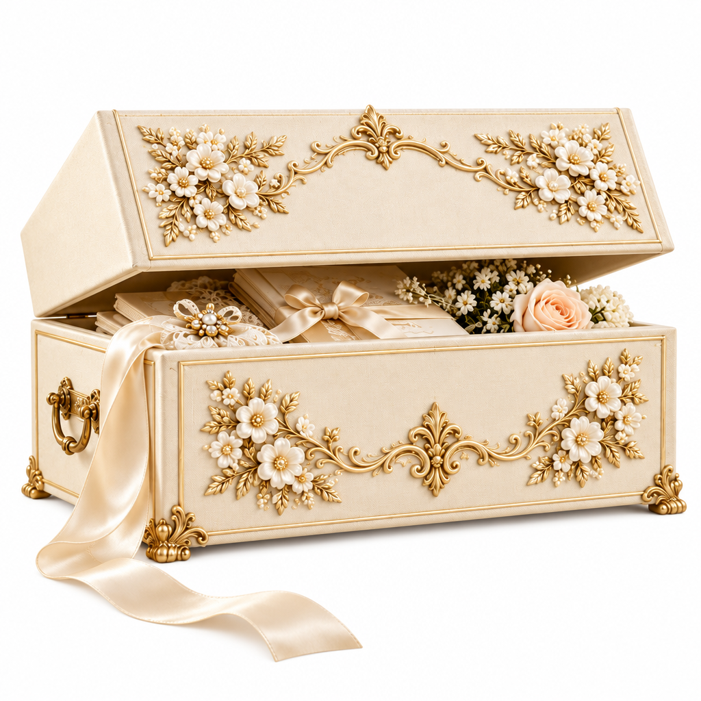 Linen Wedding Memory Chest — view 4